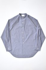 画像2: 【SALE!】FLISTFIA (フリストフィア) Over Sized Band Collar Shirts [CHAMBRAY] (2)