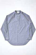 画像2: FLISTFIA (フリストフィア) Over Sized Band Collar Shirts [CHAMBRAY] (2)