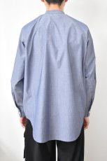 画像13: FLISTFIA (フリストフィア) Over Sized Band Collar Shirts [CHAMBRAY] (13)