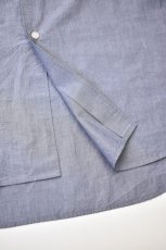 画像8: FLISTFIA (フリストフィア) Over Sized Band Collar Shirts [CHAMBRAY] (8)