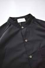 画像3: FLISTFIA (フリストフィア) Over Sized Band Collar Shirts [MODERN BLACK] (3)