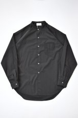 画像2: FLISTFIA (フリストフィア) Over Sized Band Collar Shirts [MODERN BLACK] (2)