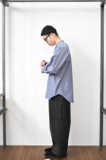 画像16: 【SALE!】FLISTFIA (フリストフィア) Over Sized Band Collar Shirts [CHAMBRAY] (16)