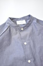 画像3: FLISTFIA (フリストフィア) Over Sized Band Collar Shirts [CHAMBRAY] (3)