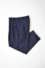 画像1: SCYE BASICS (サイベーシックス) San Joaquin Cotton Tapered Pleated Trousers [NAVY] (1)