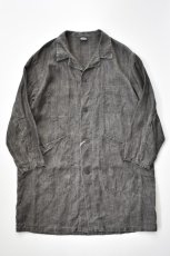 画像2: 【For WOMEN】orslow (オアスロウ) SUMI DYED LINEN SHOP COAT [CHARCOAL GRAY] (2)
