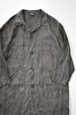 画像1: 【For WOMEN】orslow (オアスロウ) SUMI DYED LINEN SHOP COAT [CHARCOAL GRAY] (1)
