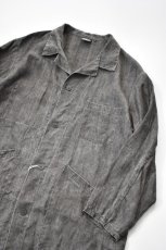 画像3: 【For WOMEN】orslow (オアスロウ) SUMI DYED LINEN SHOP COAT [CHARCOAL GRAY] (3)