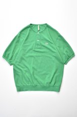 画像2: SCYE BASICS (サイベーシックス) Cotton Pique Henley Neck Shirt [GREEN] (2)