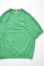 画像1: SCYE BASICS (サイベーシックス) Cotton Pique Henley Neck Shirt [GREEN] (1)