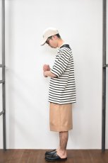 画像17: SCYE BASICS (サイベーシックス) Striped Cotton Jersey Paneled T-Shirt [BLACK] (17)