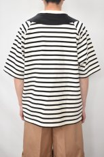画像14: SCYE BASICS (サイベーシックス) Striped Cotton Jersey Paneled T-Shirt [BLACK] (14)