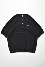 画像2: SCYE BASICS (サイベーシックス) Cotton Pique Henley Neck Shirt [BLACK] (2)