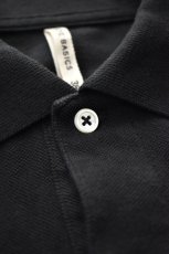 画像4: SCYE BASICS (サイベーシックス) Cotton Pique Polo Shirt [BLACK] (4)