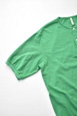 画像5: SCYE BASICS (サイベーシックス) Cotton Pique Henley Neck Shirt [GREEN] (5)