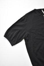 画像5: SCYE BASICS (サイベーシックス) Cotton Pique Henley Neck Shirt [BLACK] (5)