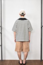 画像18: SCYE BASICS (サイベーシックス) Striped Cotton Jersey Paneled T-Shirt [BLACK] (18)
