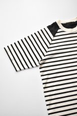 画像5: SCYE BASICS (サイベーシックス) Striped Cotton Jersey Paneled T-Shirt [BLACK] (5)