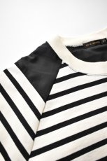 画像4: SCYE BASICS (サイベーシックス) Striped Cotton Jersey Paneled T-Shirt [BLACK] (4)