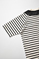 画像11: SCYE BASICS (サイベーシックス) Striped Cotton Jersey Paneled T-Shirt [BLACK] (11)