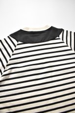 画像9: SCYE BASICS (サイベーシックス) Striped Cotton Jersey Paneled T-Shirt [BLACK] (9)