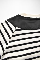 画像10: SCYE BASICS (サイベーシックス) Striped Cotton Jersey Paneled T-Shirt [BLACK] (10)