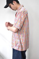 画像14: GITMAN VINTAGE (ギットマンヴィンテージ) Alexander Girard Broken Stripe Camp Shirt [GRAY STRIPE] (14)