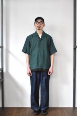 画像16: Scye (サイ) Printed Linen Camp Collar Shirt [GREEN FOREST] (16)