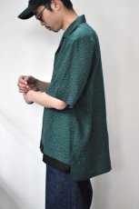 画像14: Scye (サイ) Printed Linen Camp Collar Shirt [GREEN FOREST] (14)