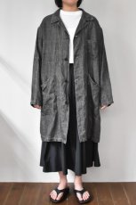 画像13: 【For WOMEN】orslow (オアスロウ) SUMI DYED LINEN SHOP COAT [CHARCOAL GRAY] (13)