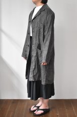 画像14: 【For WOMEN】orslow (オアスロウ) SUMI DYED LINEN SHOP COAT [CHARCOAL GRAY] (14)