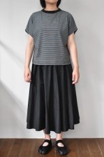 画像12: 【For WOMEN】handvaerk (ハンドバーク) 60/2 CAP SLEEVE T-SHIRT [BLACK/WHITE] (12)