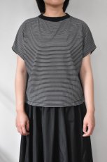 画像9: 【For WOMEN】handvaerk (ハンドバーク) 60/2 CAP SLEEVE T-SHIRT [BLACK/WHITE] (9)