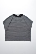 画像2: 【For WOMEN】handvaerk (ハンドバーク) 60/2 CAP SLEEVE T-SHIRT [BLACK/WHITE] (2)