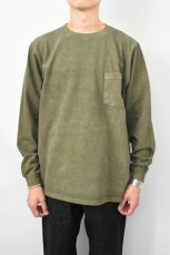 画像10: 【SALE!】GOODWEAR (グッドウェア) L/S POCKET TEE PIGMENT DYE [OLIVE] (10)