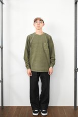 画像13: 【SALE!】GOODWEAR (グッドウェア) L/S POCKET TEE PIGMENT DYE [OLIVE] (13)
