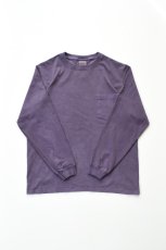 画像2: 【SALE!】GOODWEAR (グッドウェア) L/S POCKET TEE PIGMENT DYE [PURPLE] (2)