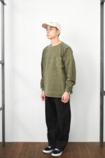 画像14: 【SALE!】GOODWEAR (グッドウェア) L/S POCKET TEE PIGMENT DYE [OLIVE] (14)