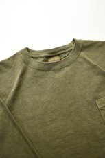 画像3: 【SALE!】GOODWEAR (グッドウェア) L/S POCKET TEE PIGMENT DYE [OLIVE] (3)