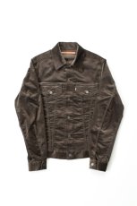画像2: 【SALE!】SCYE BASICS (サイベーシックス) SOLOTEX Stretch Corduroy Trucker Jacket [BROWN] (2)