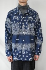 画像3: Behind The River (ビハインドザリバー) Portland Bandana Shirts [NAVY] (3)