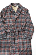 画像1: L.L.Bean (エルエルビーン) Scotch Plaid Flannel Robe Sherpa Lined Regular [GREY STEWART] (1)