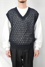 画像3: MEIAS (メイアス) PAPER YARN MESH VEST [NAVY] (3)