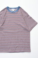 画像1: Behind The River (ビハインドザリバー) Gordy S/S Border Tee [BLUE/BARN] (1)