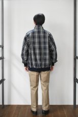 画像9: Scye (サイ) Cotton Linen Plaid Harrington Jacket [DARK NAVY] (9)
