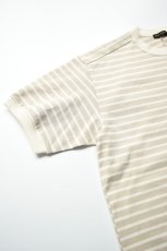 画像12: SCYE BASICS (サイベーシックス) Cotton Striped T-Shirt [LIGHT BEIGE] (12)