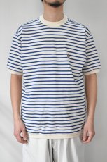 画像3: SCYE BASICS (サイベーシックス) Cotton Striped T-Shirt [BLUE] (3)