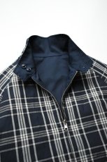 画像13: Scye (サイ) Cotton Linen Plaid Harrington Jacket [DARK NAVY] (13)