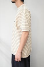 画像4: SCYE BASICS (サイベーシックス) Cotton Striped T-Shirt [LIGHT BEIGE] (4)