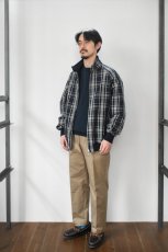 画像7: Scye (サイ) Cotton Linen Plaid Harrington Jacket [DARK NAVY] (7)